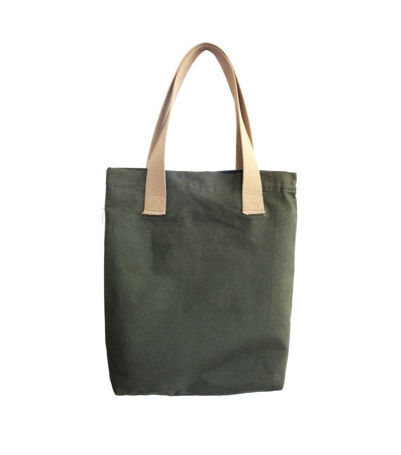 Bolsa de lona verde militar con estampado de agapantos cardenal imagen 3