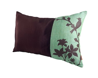 Limited Time Sale Silver Tree Green Cardinal Throw Pillow