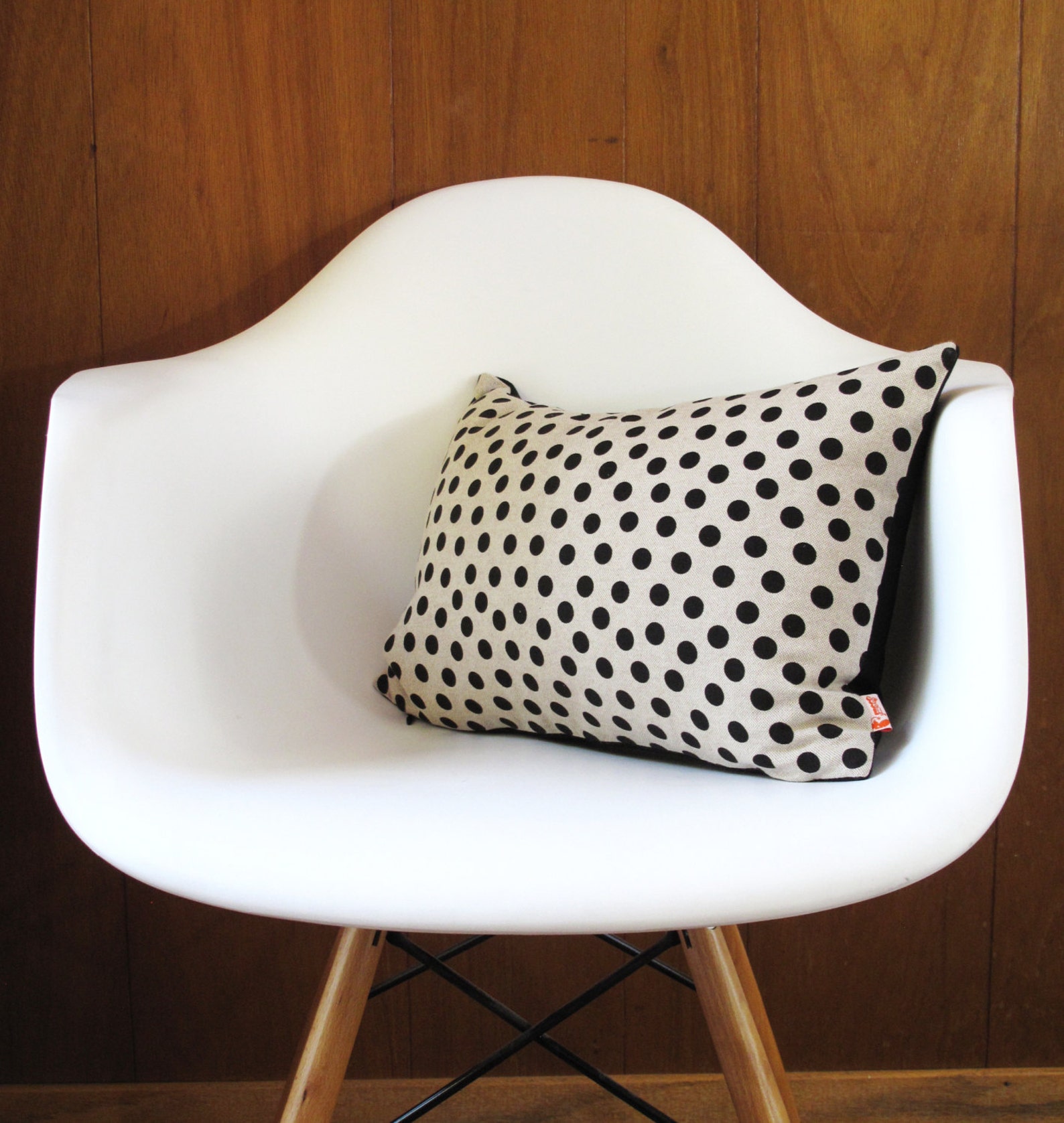 Black Polka Dot Pattern Rectangle Pillow Etsy