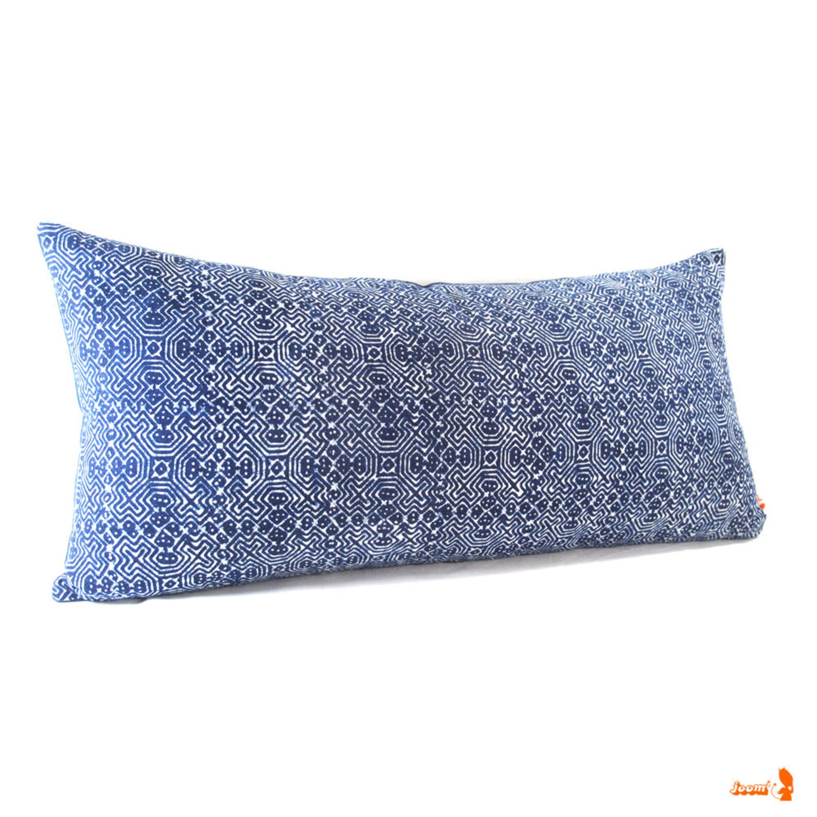 Blue Indigo Batik Lumbar Pillow Bohemian Rectangle Pillow Etsy