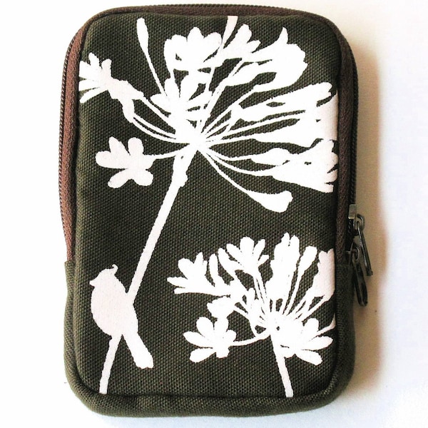 SALE Army Green Cardinal on Agapanthus Case