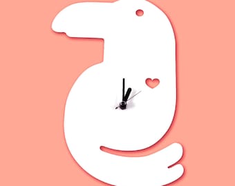 White Toucan Wall Hanging Clock