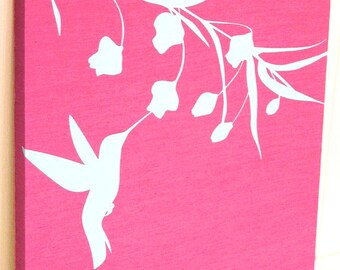 Pink Hummingbird Wall Art