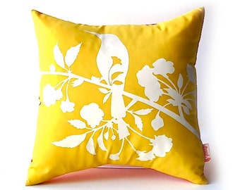 Yellow Blooming Blossom-Mini 10.5 Inches Square Pillow