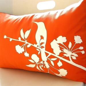 Limited Time Sale Orange Blooming Blossom Rectangle Pillow image 5