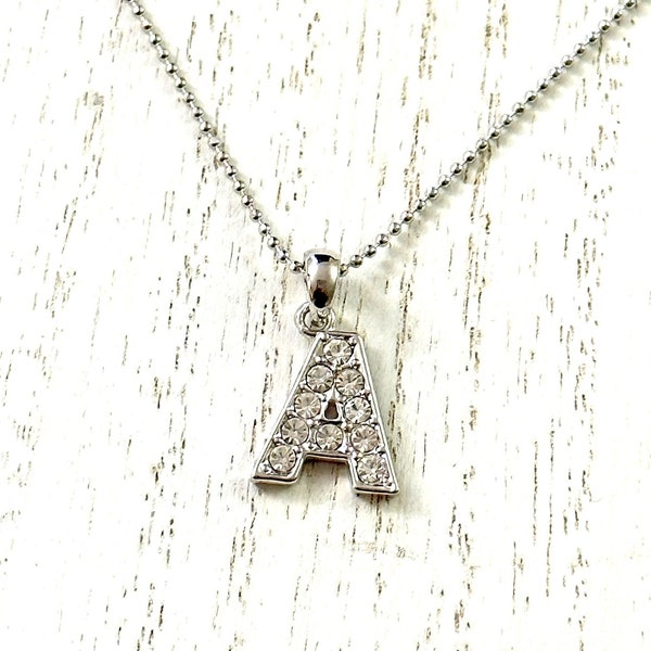 Letter Pendant, CZ Micro Pave Initial Letter Charm Necklace, Return gifts under 5 dollar, Initial Pendant, Minimalist, Cz Initial Necklace