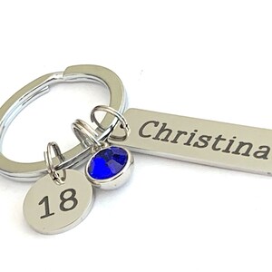 18th birthday keyring,personalised 18th birthday gift, Eighteenth birthday 18th Gift,18th Birthday, Personalized Gift for Teenager,Gift 18th image 1