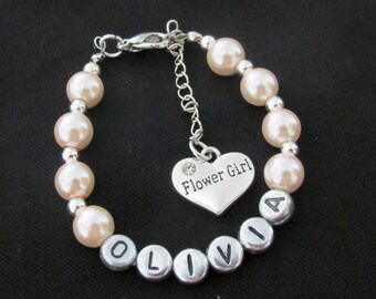 SEIRAA Flower Girl Bracelet Love Knot Bangle Wedding Jewelry Gift for Flowergirl