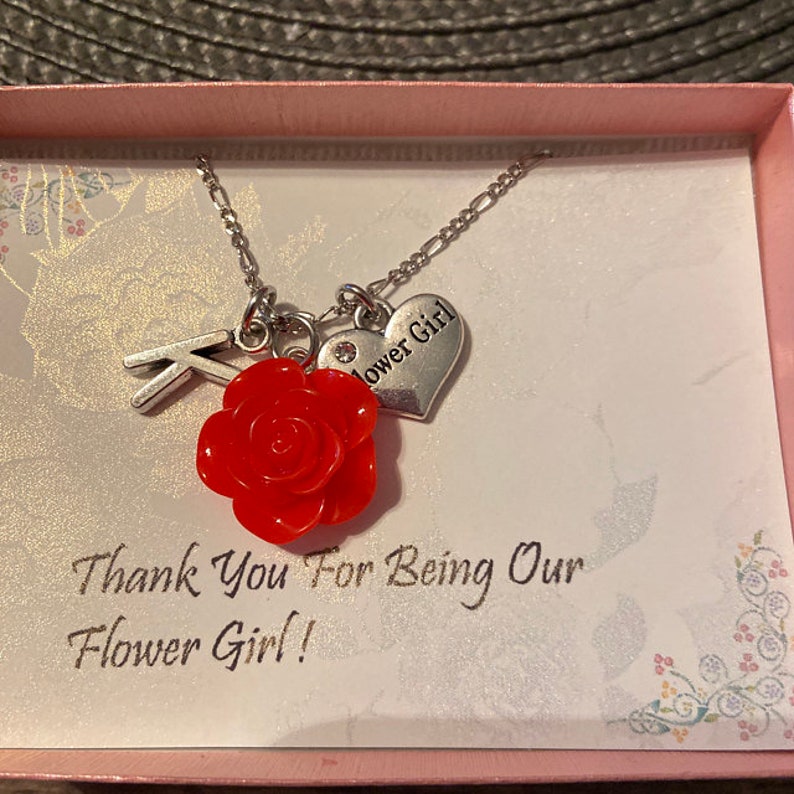 Personalized Flower Girl Necklace Flower Girl Gift Flower Etsy
