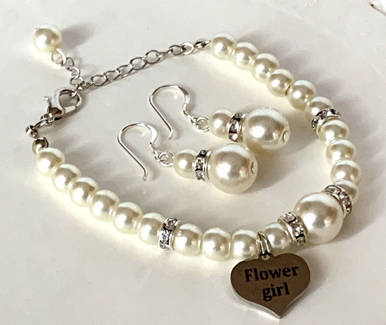 Flower Girl Jewelry Set Flower Girl Gift Junior Bridesmaid Etsy