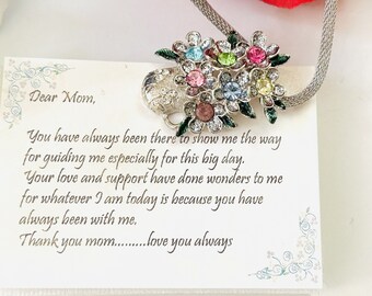 Aunt gift, Mom Gift, Vase Necklace Pendant Gift Idea, Silver vase pendant, Bouquet Pendant, Enamel Flower Pendant Necklace, Gift Idea