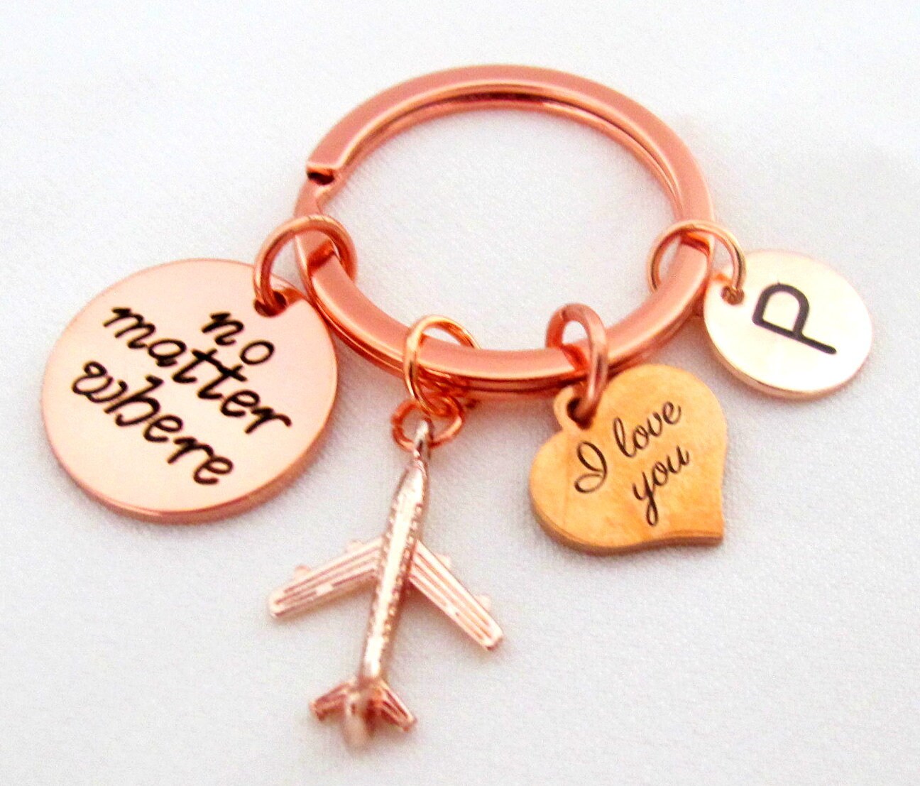 gold initial keyring