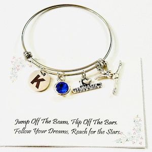 Gymnast Bracelet, Gymnastics Bangle, I Love Gymnastics, Gifts for Gymnast Little Gymnast Gymnast Love Gymnastic coach gift, Gymnastics gifts