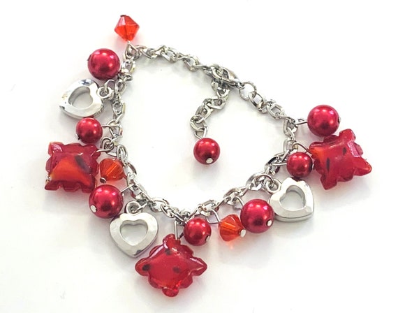 Buy Stylish Beads Beads Charms Bracelet Under 10 Dollar Gifts, Birthday  Gift for Her, Affordable Jewelry, Heart Dangling Bracelet Bead Bracelet  Online in India 