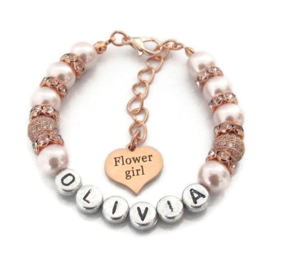 rose gold flower girl jewelry