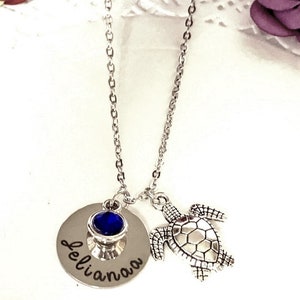 Turtle Necklace, Personalized Turtle Necklace,Turtle Silver Beach Jewelry,Sea Turtle Necklace, Beach Wedding Gift