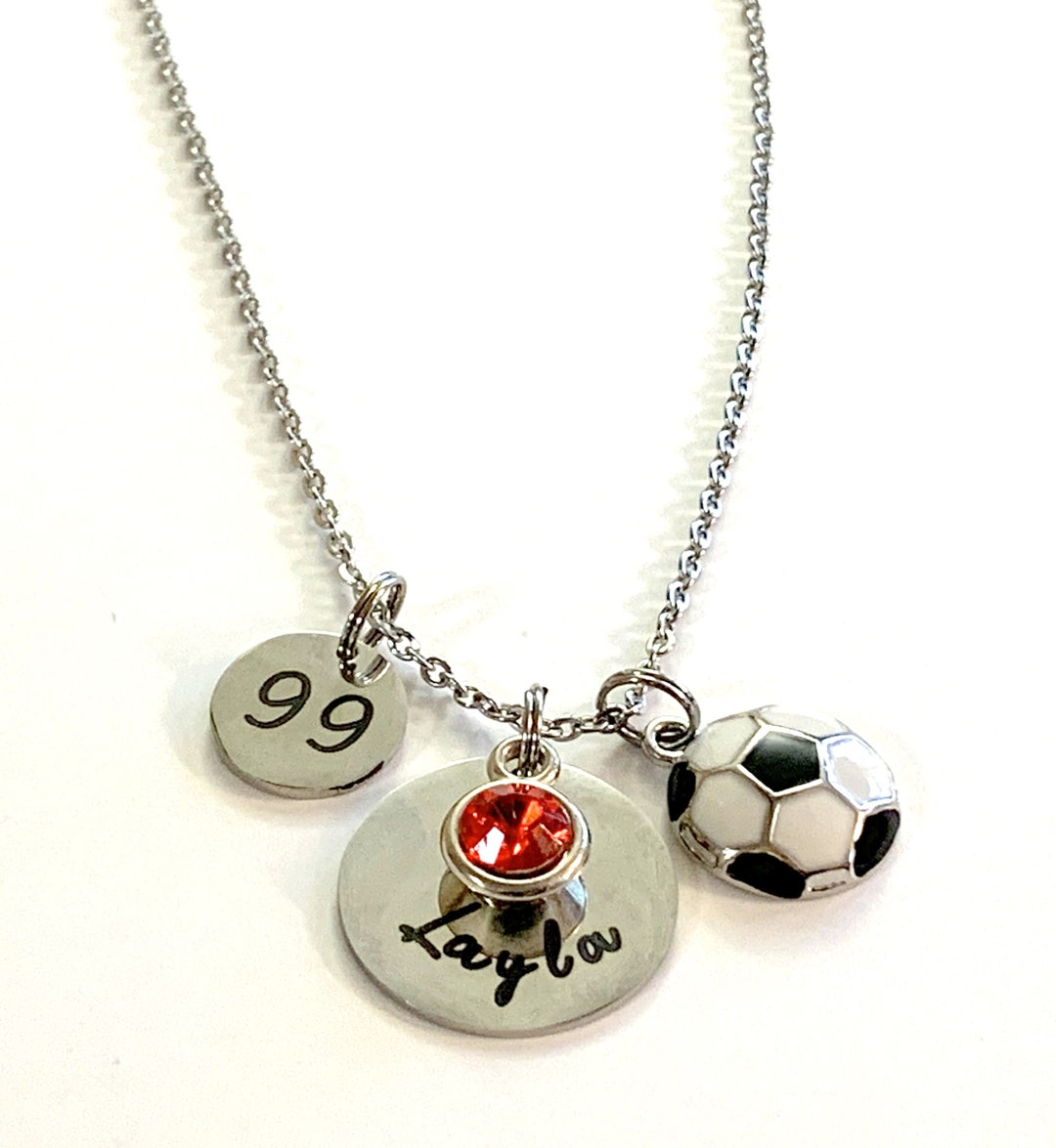 Personalized Soccer Necklace Custom Soccer Jewelry With Your - Etsy