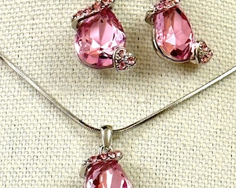 Fuchsia pink hot pink bridesmaid jewelry set, Prom gift, Christmas jewelry gift, Mom gift, girlfriend gift Wedding Jewelry, Fuchsia