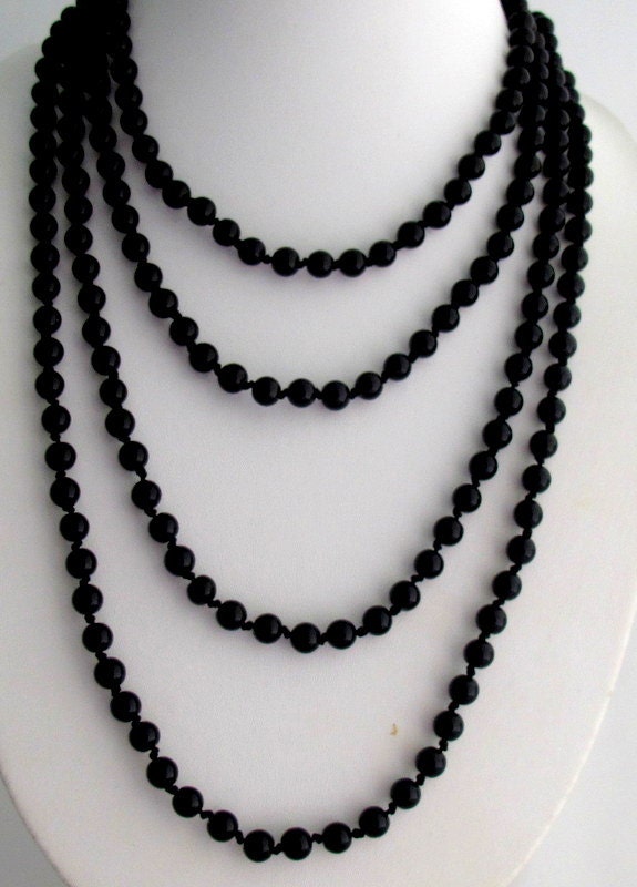 Black Pearl 100 Inches Long Necklace Hand Knotted Pearl - Etsy