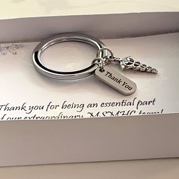 Employee Appreciation Gift Keychain, Key Charm Keychain, Employee Gift, Coworker Gift, Work Team Gift,Thank you gift,Staff appreciation gift
