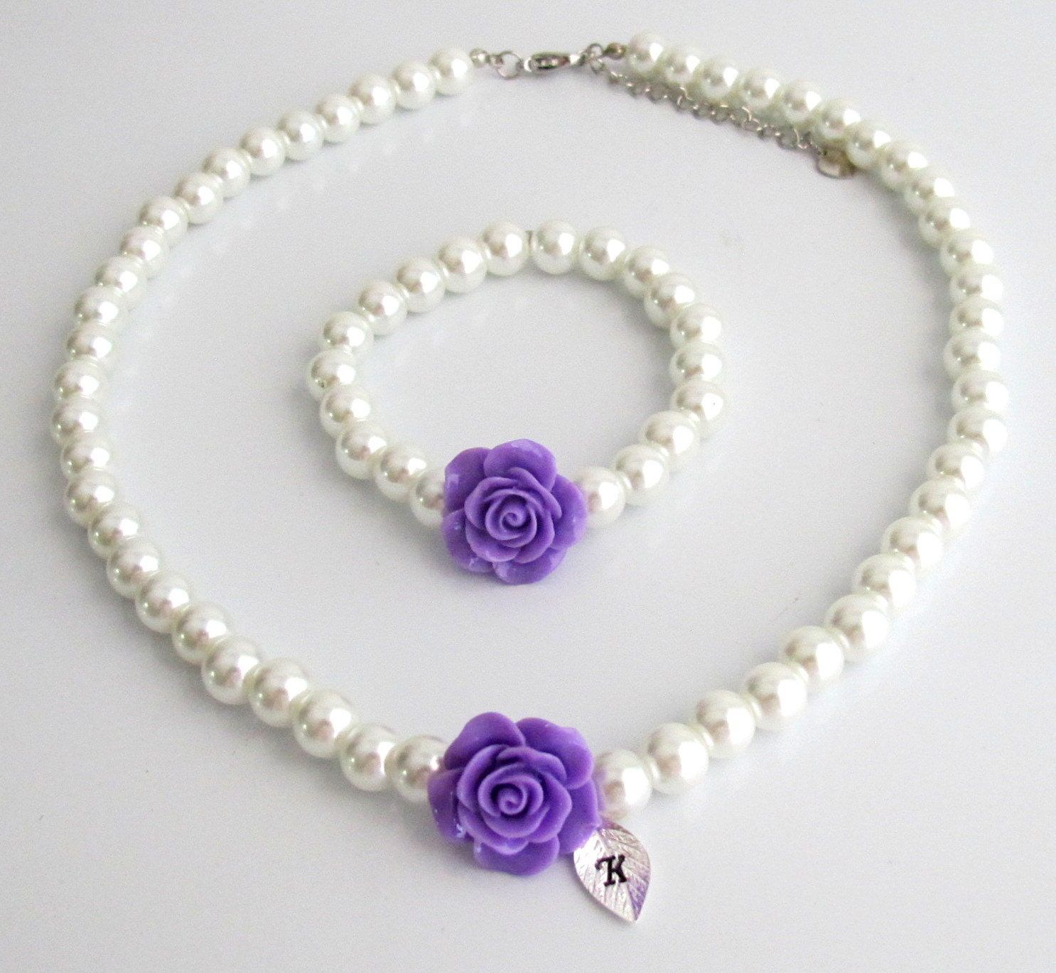 flower girl necklace and bracelet set