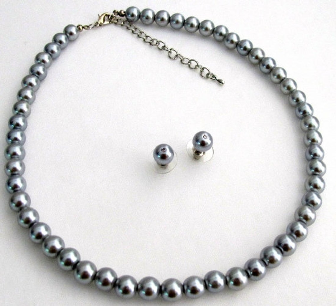 NS446 Cream Pearls Wedding Jewelry Set Cream Pearls Stud Etsy