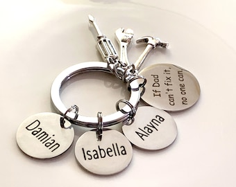 Dad Keychain,Grandpa key, If Dad Can't Fix it No One Can Hand tools Keychain,Daddy Keyring,Gift for Dad,Dad Gift,Fathers Day,Father Keychain
