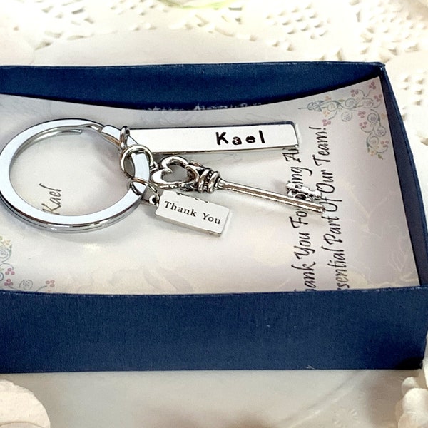 Personalized Employee Appreciation Keychain, Thank You Gift