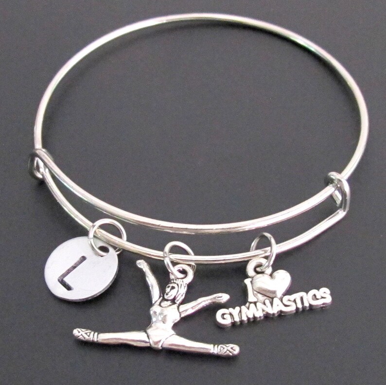 Gymnast Bangle Gymnast Charm Bracelet Expandable Bangle I Etsy