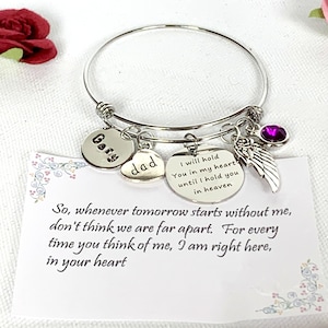 Memorial Armband, Sympathy Gift, Ik zal je in mijn hart houden totdat ik je in de hemel, Memory Mom - Papa - Sister-Friend-Grandma, Gratis verzending USA