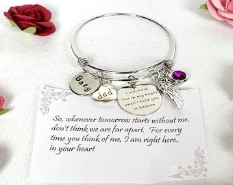 Memorial Armband, Sympathy Gift, Ik zal je in mijn hart houden totdat ik je in de hemel, Memory Mom - Papa - Sister-Friend-Grandma, Gratis verzending USA