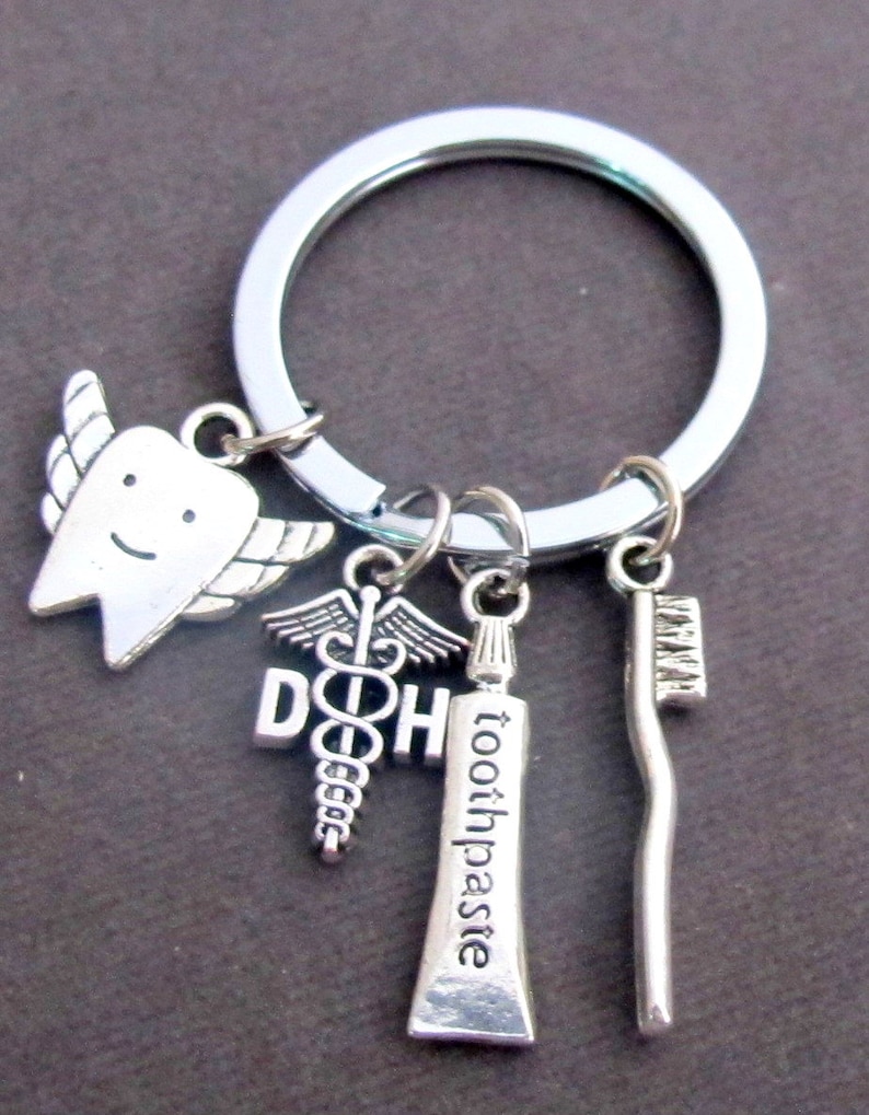 Dental Hygienist Keychain DH Caduceusdental Etsy