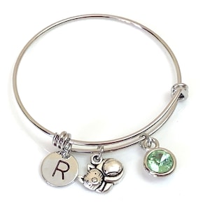 Cat Bracelet Gift for Girls, Kitty cat bracelet, Cat Lover bracelet, Cat Bangle Bracelet, Cat Themed Gifts, Cat Charm Bracelet, Cat Gifts