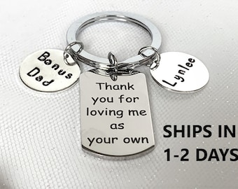 Bonus Dad Gift Keychain,Step Dad Gift,Father's Day Gift, GodFather Gift, Step Daddy Key Chain, Father In Law Gift, Personalized Father Gift