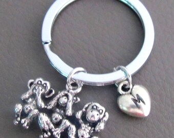 Three Monkeys Keychain, Three wise monkeys Charm, See no evil,Hear no evil,Speak no evil,Three Monkeys Jewelry,Custom Keychain Personalized
