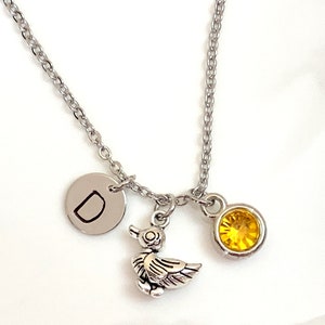 Duck Necklace Personalized Duck Jewelry for Women, Friendship Necklace, Best Friend Duck Charm Necklace, Duck theme jewelry, Silver duck