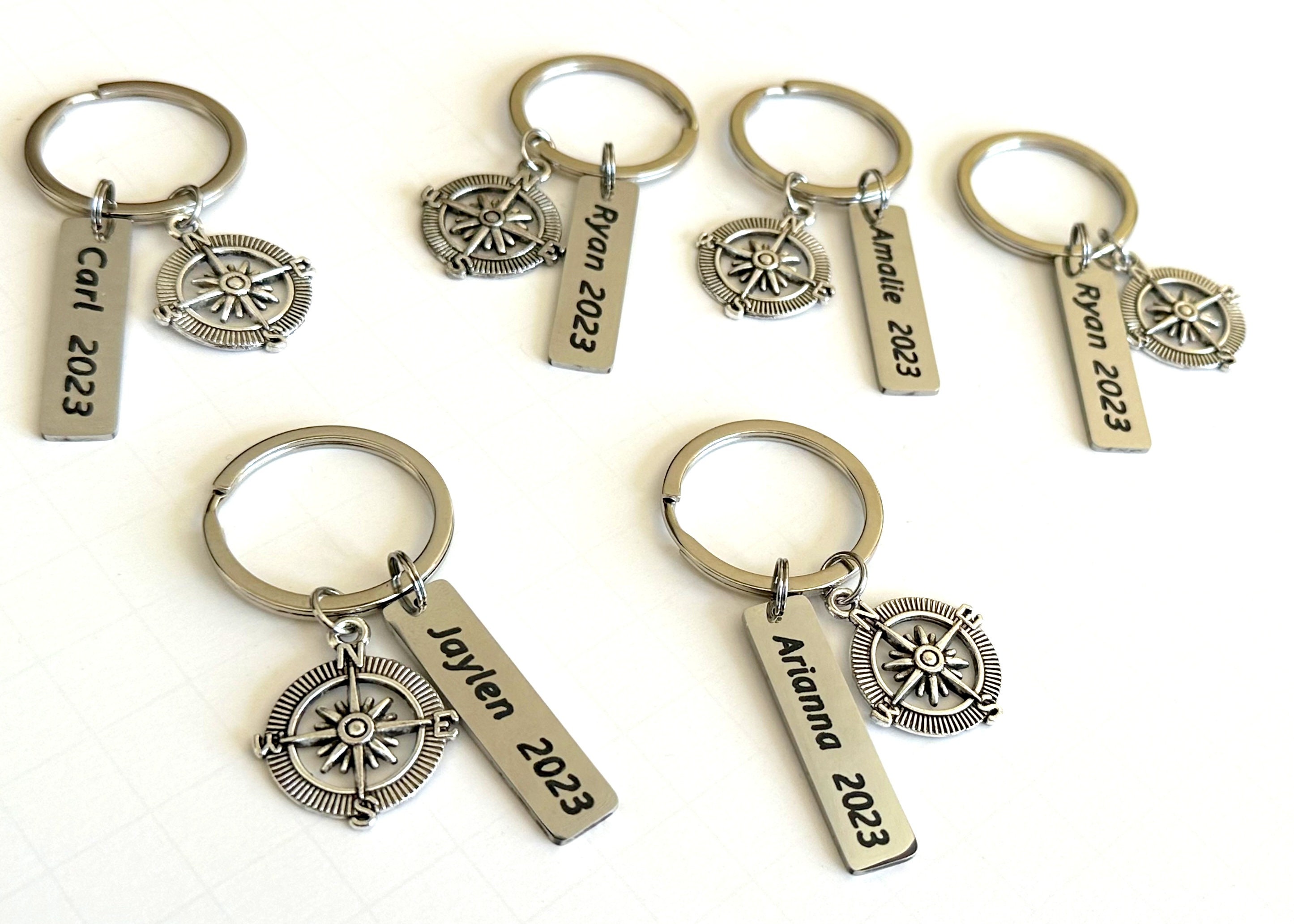 Personalized Compass Keychain, Graduation Gift, Class of 2026 - Etsy