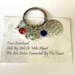 Always Sisters Always there charm Key Chain,Sister Keychain,Sisters jewelry,Sisters gift, Forever Sisters Forever friends