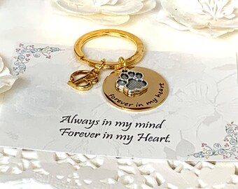Portachiavi ricordo personalizzato per la perdita di un animale domestico, ornamento da appendere / regalo commemorativo per la perdita di un cane o di un gatto / ricordo per il lutto di