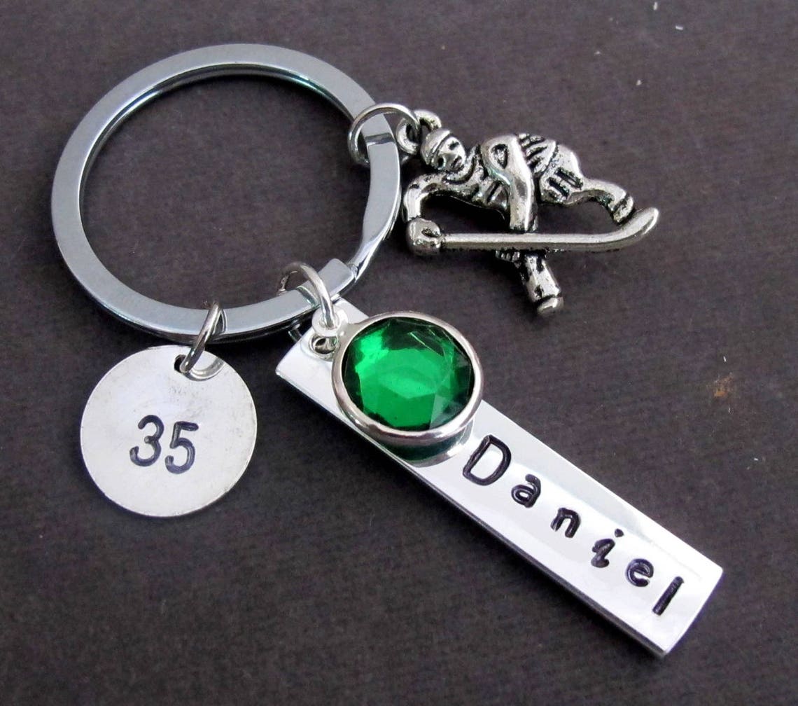 Ice Hockey Player Keychain Ice Hockey Coach Giftice Hockey Etsy