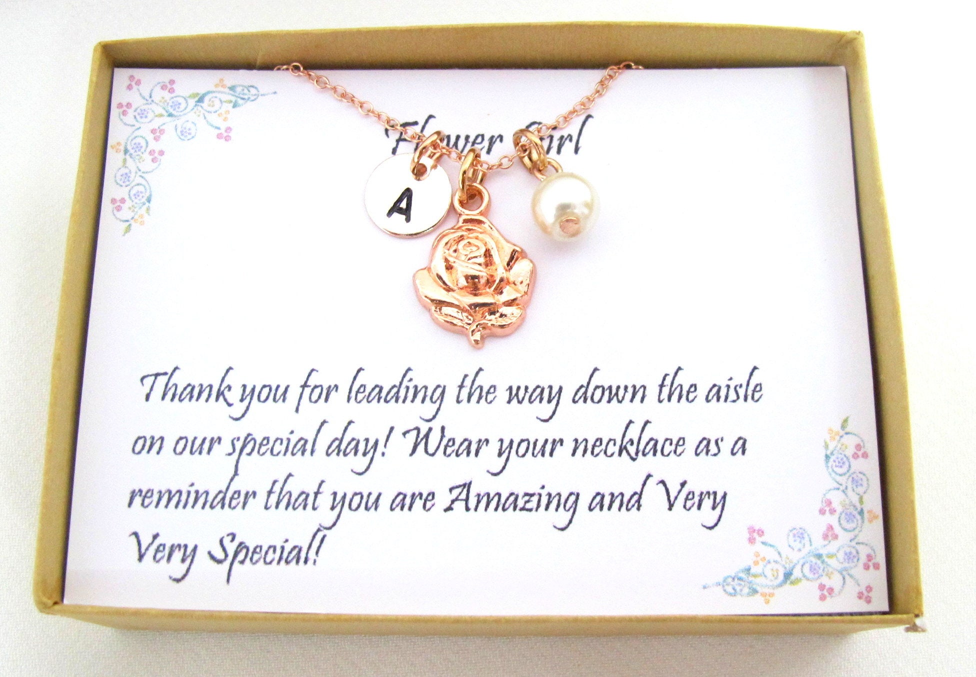 rose gold flower girl jewelry