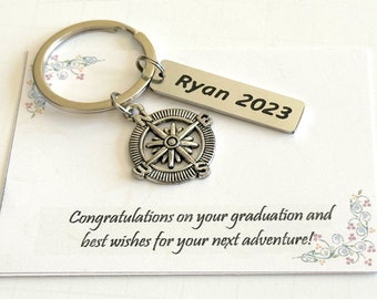 Chaveiro de bússola personalizado, presente de formatura, turma de 2026
