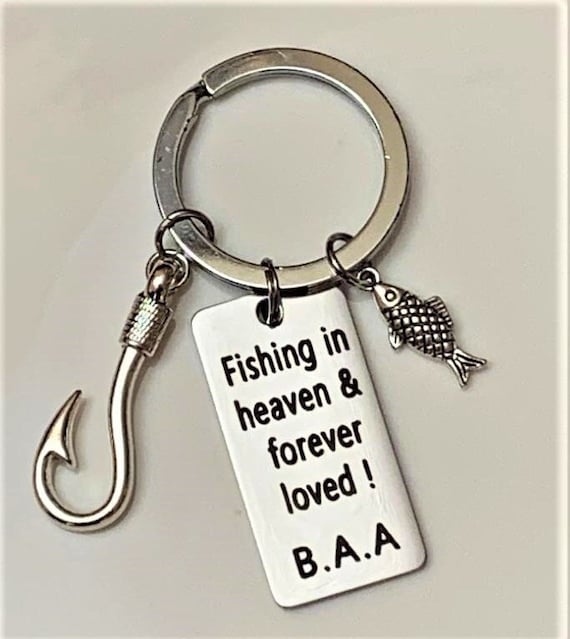 Gone Fishing in Heaven personalized Memorial Keychain or Necklace -   Canada