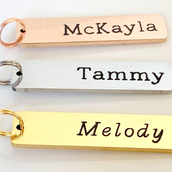 Add on Charm, Custom Bar Charm, Friendship gift, gift for Mom Engraved Charm Bar Personalized Custom Text or Name Tag  Rose Gold,Gold Silver