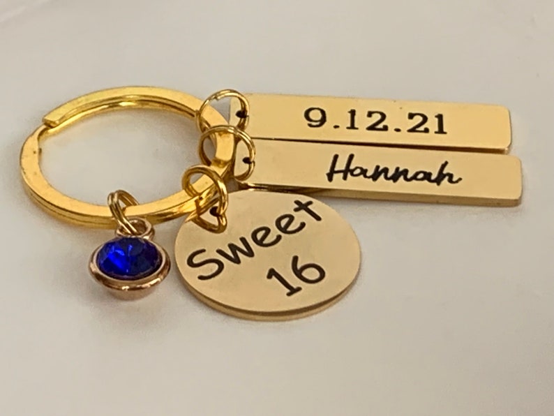 Personalized Sweet 16 Keychain Sweet 16 Gift Sweet 16 Etsy
