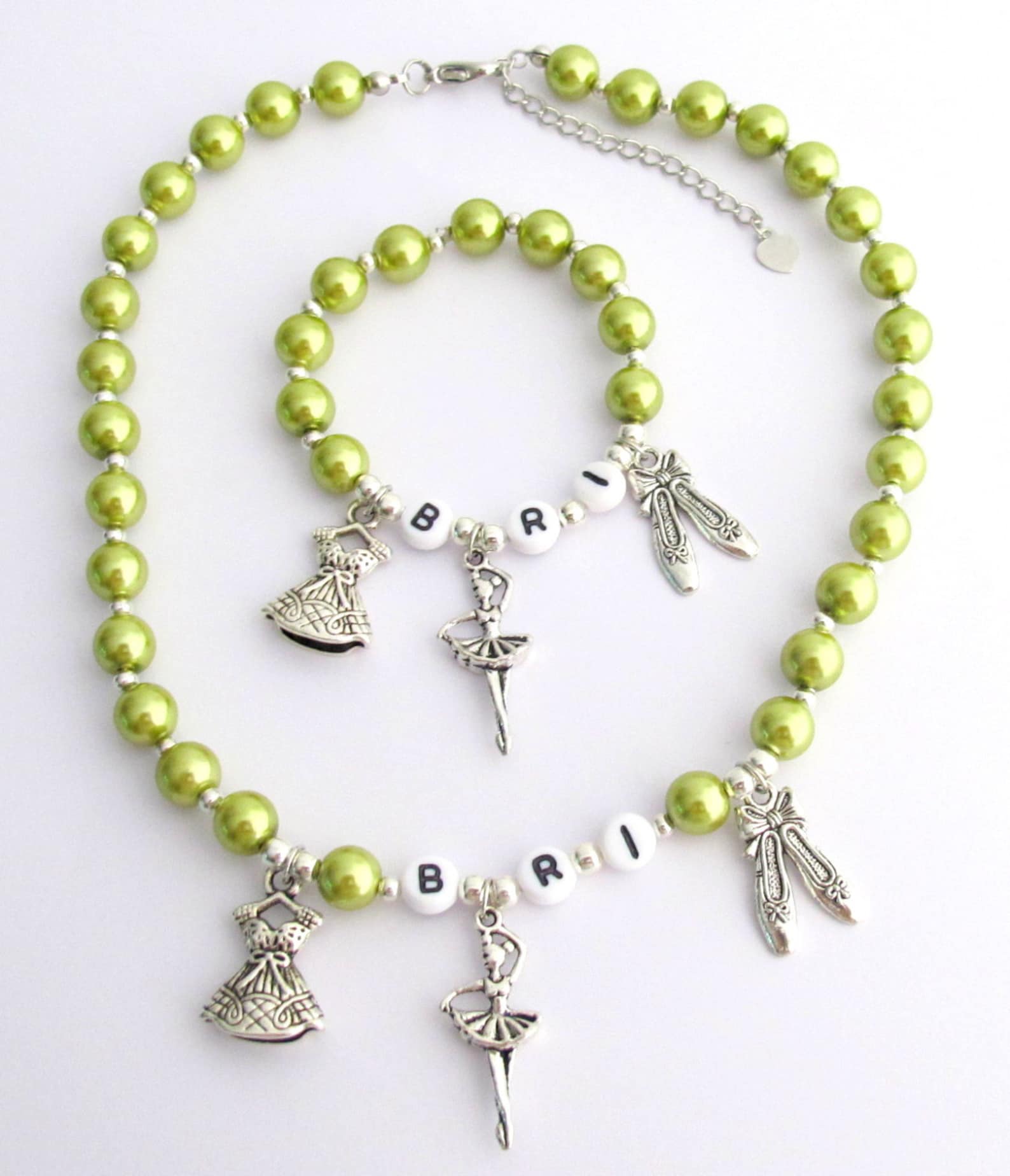 ballet jewelry personalized name ballet necklace bracelet dance recital gift dance themed charm bracelet.