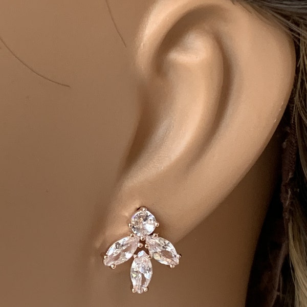 Crystal Bridesmaids Earrings, CZ Bridal Stud Earrings, Wedding Stud Earrings Bridesmaid Earrings Gift, Bridesmaid Jewellery, Bridal Earring