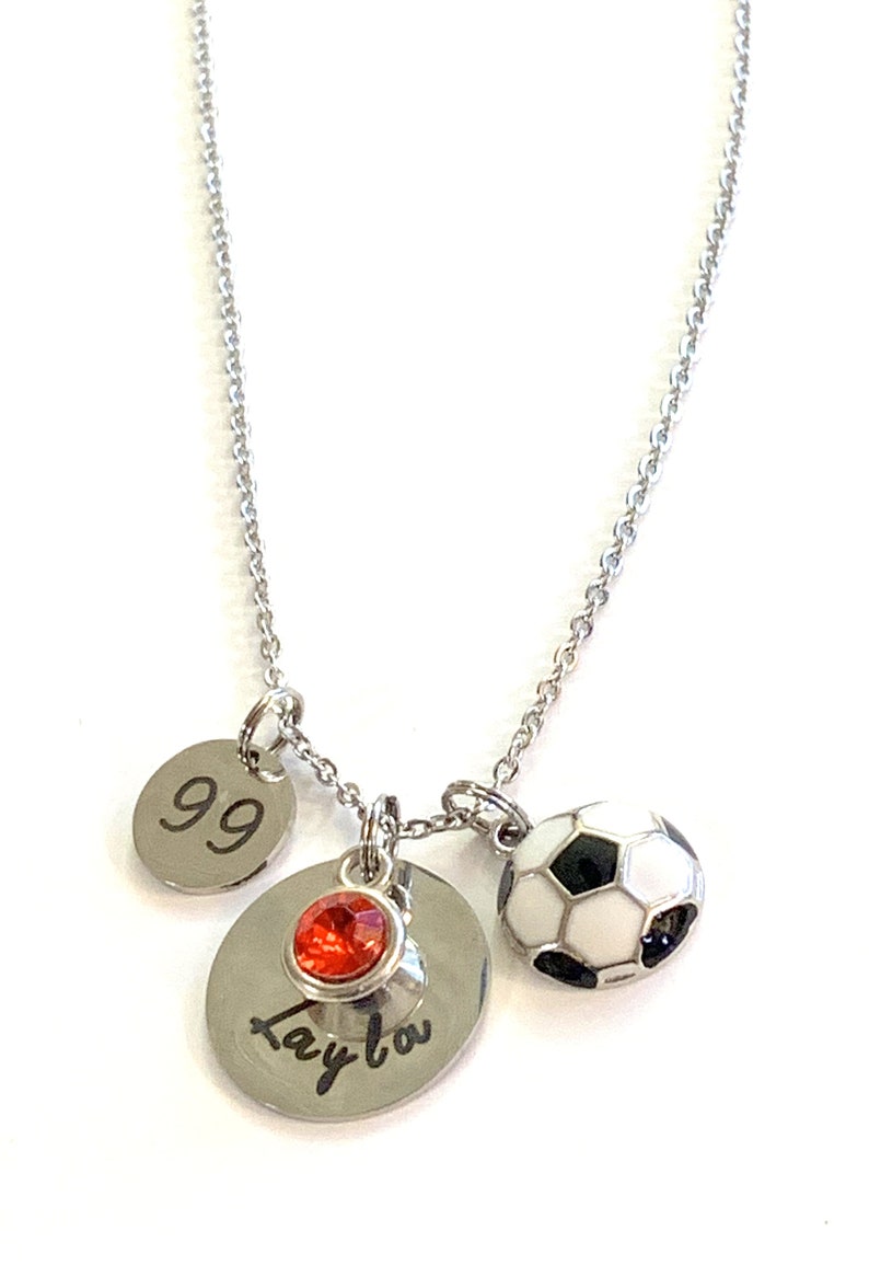 Personalized Soccer Necklace Custom Soccer Jewelry With Your Etsy
