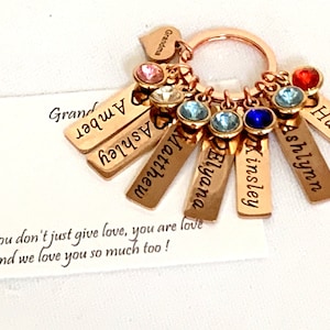 Hand Stamped Personalized Nana Keychain Nana Keychain,Mom Keychain, Nana Gift, Grandma gift, Mother gift,Personalized keychain,Name Keychain