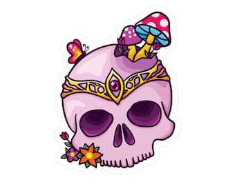 Calcomanía de vinilo para juego de rol de mesa estilo Cottagecore con diseño de calavera de hada